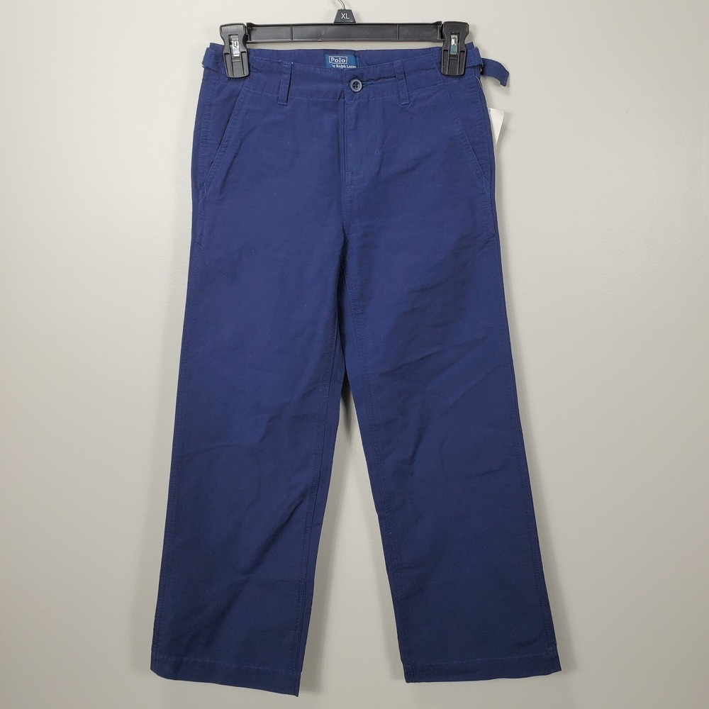 Polo Ralph Lauren Boys Pants‎ Size 10 Navy Blue Adjustable Waist Zip
